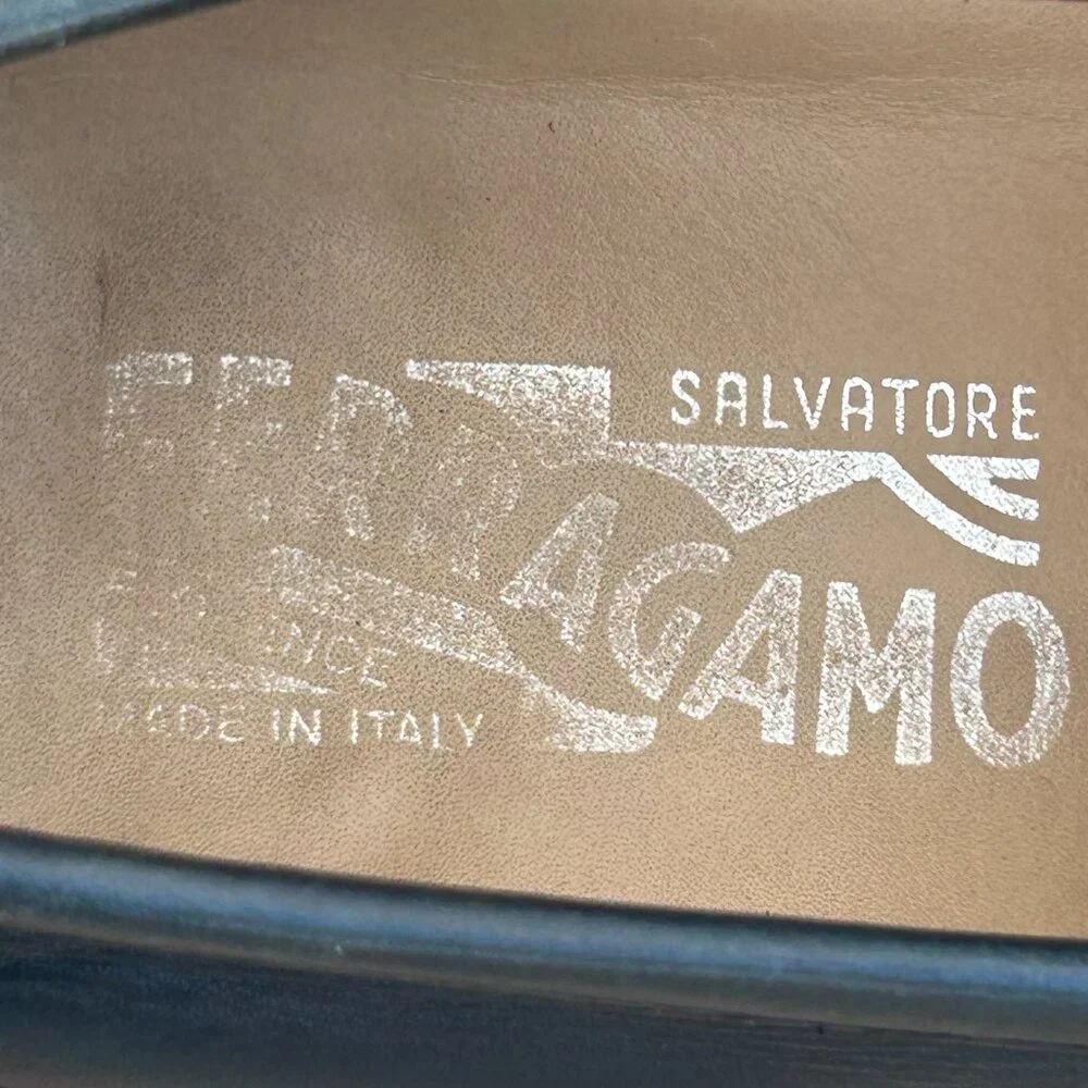 Salvatore Ferragamo Men's Dark Blue Leather Horse Bit Penny Loafer Size 10 1/2 D - Picture 8 of 13
